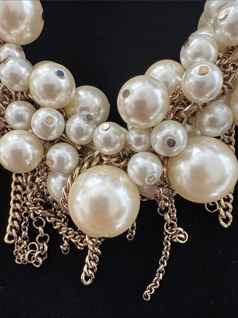 NWT Nordstrom Faux Pearl Cluster Statement Necklace - Picture 2 of 7